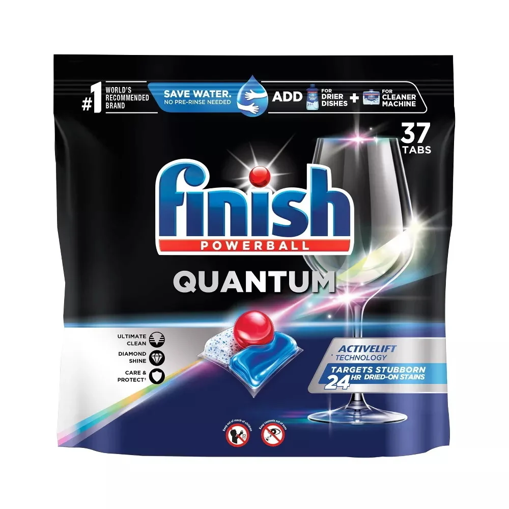 Lightweight Finish Quantum Powerball Dishwasher Pods 37 Ea Soft