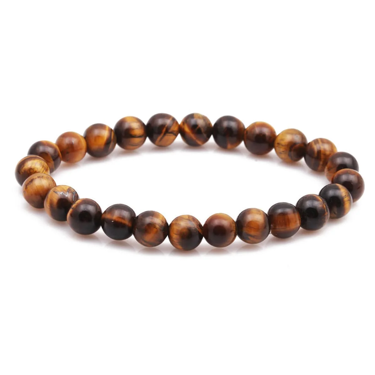 Convenient Yellow Tiger's Eye Beaded Stretch Bracelet Smart