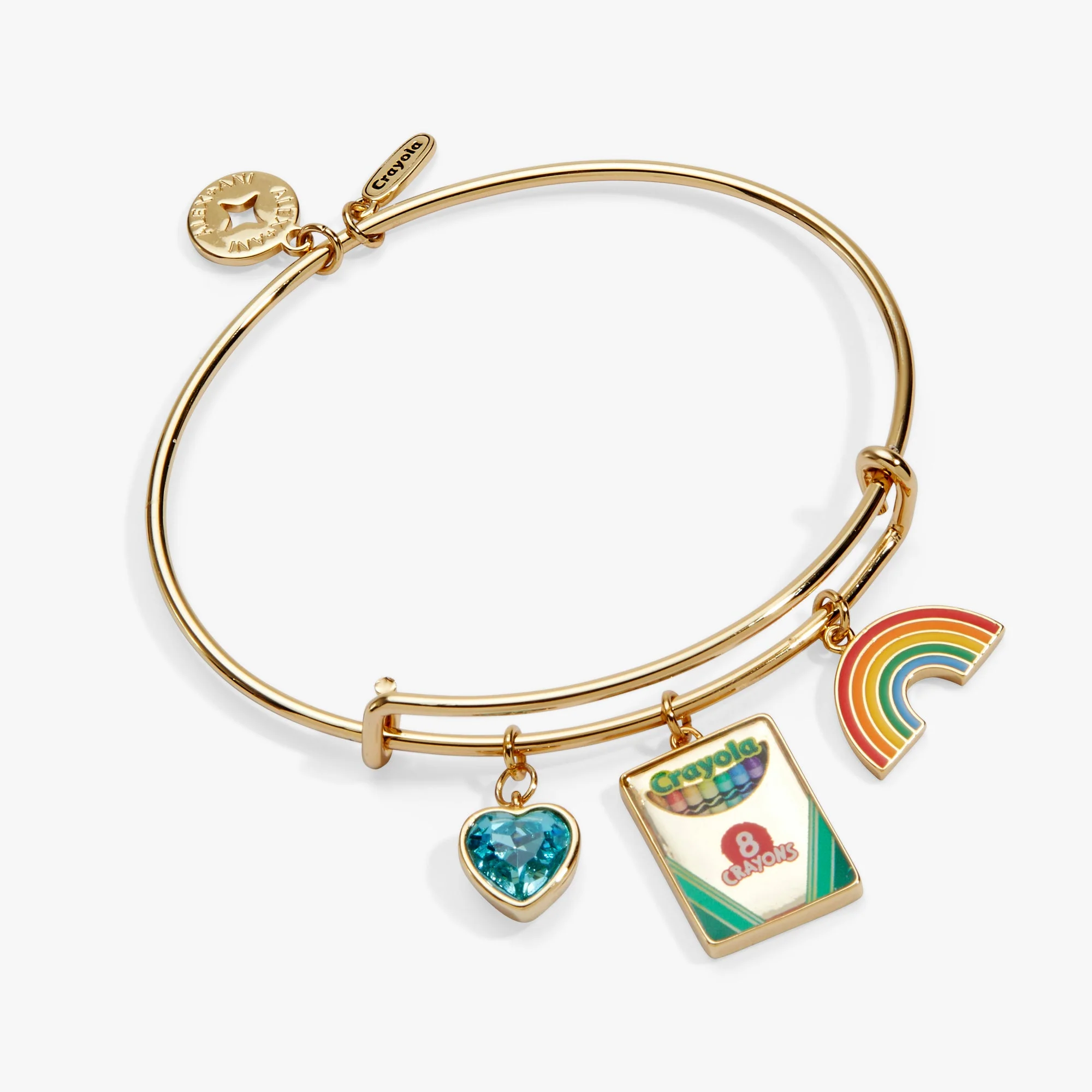 Classic Crayola 'To Teach Is To Color A Life ' Multi Charm Bangle Convenient