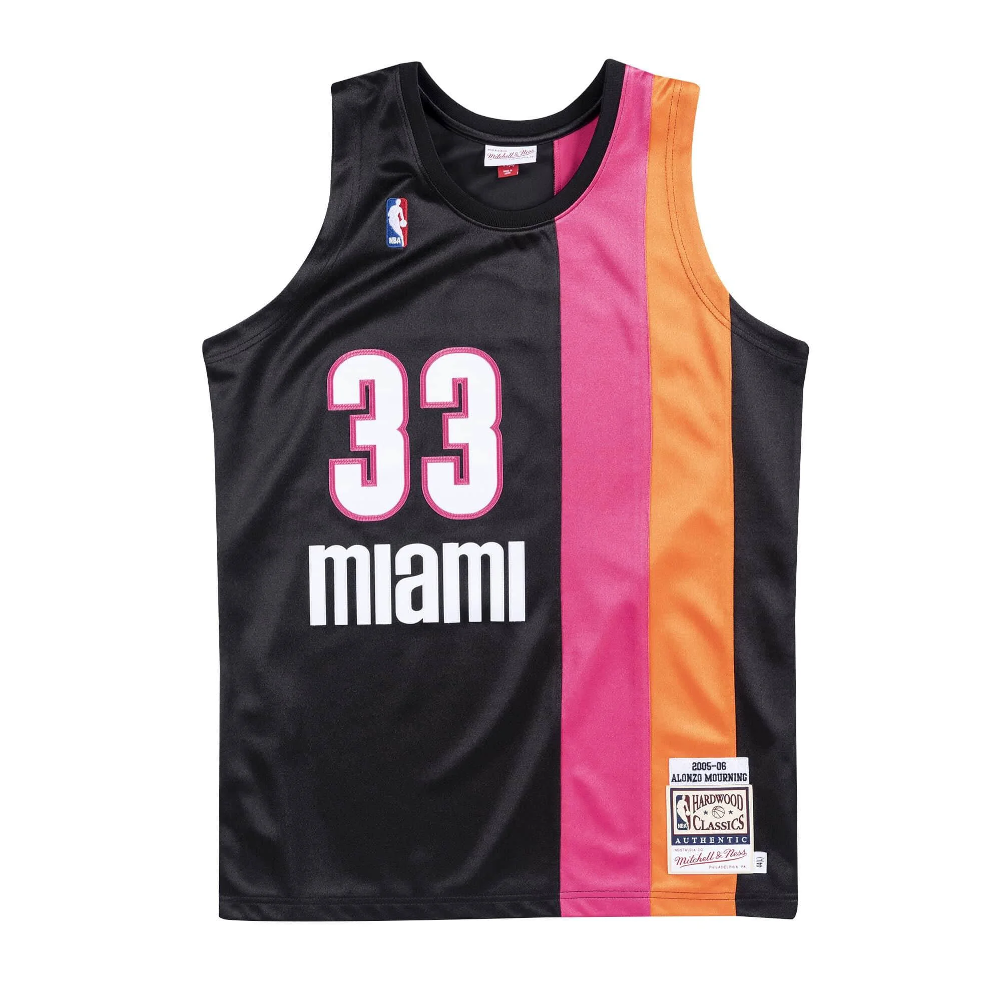 Stylish Mitchell Ness Men's NBA Jersey Miami Heat Alternate 2005-06 Alonzo Mourning Elegant
