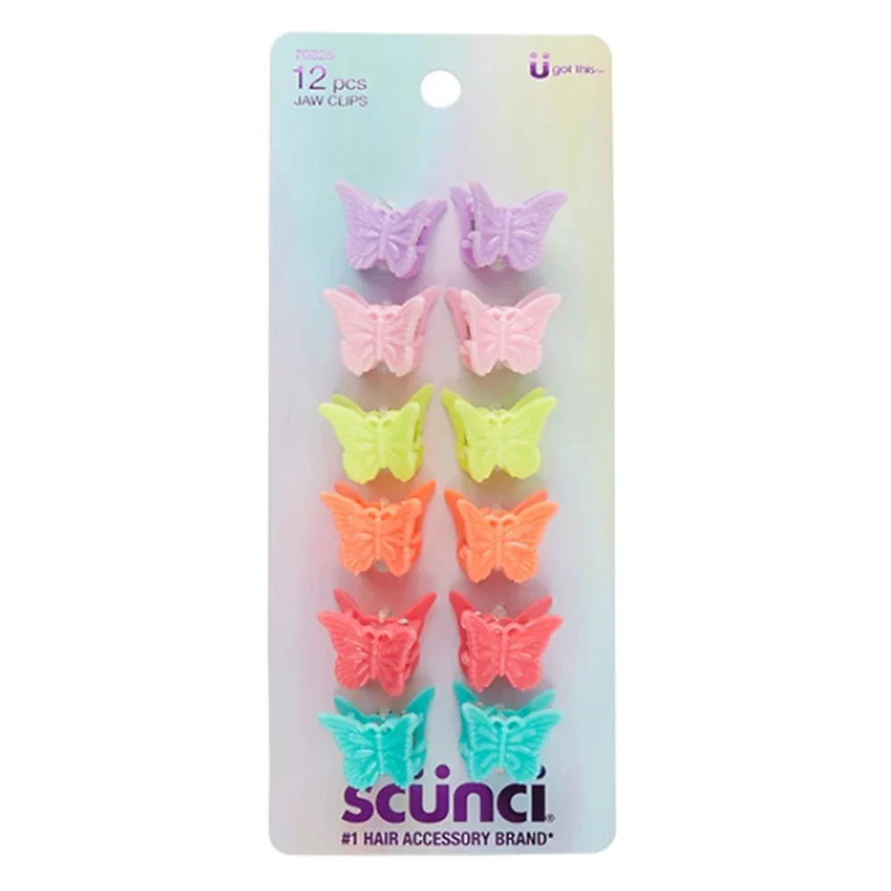 Advanced Scunci by Conair Butterfly Mini Jaw Multicolor Hair Clips 12 Ea Environmentally Friendly