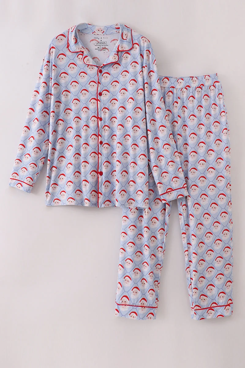 Trusted Blue santa claus bamboo dad pajamas set Traditional