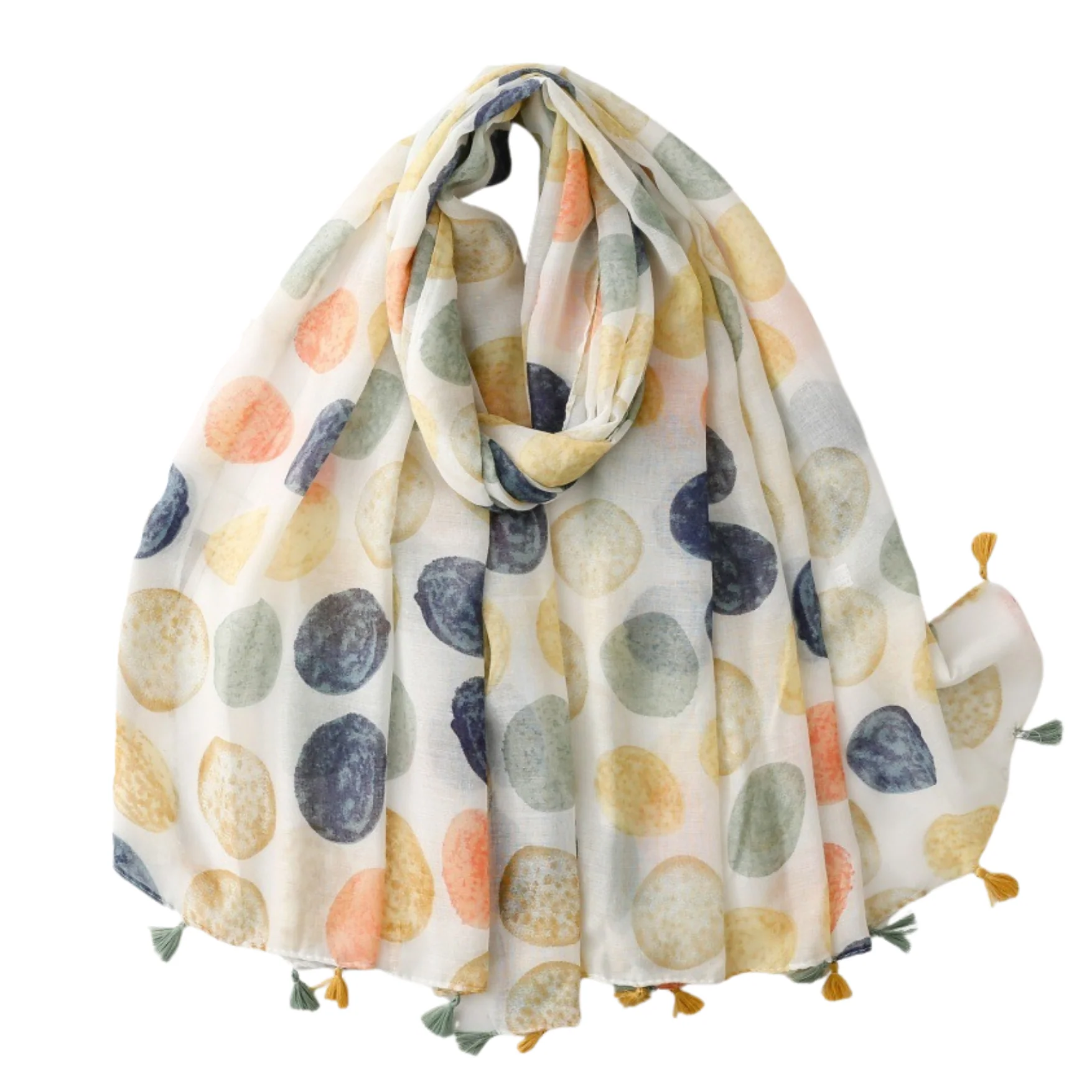 Versatile Soft Pebble Tassel Scarf Artisan