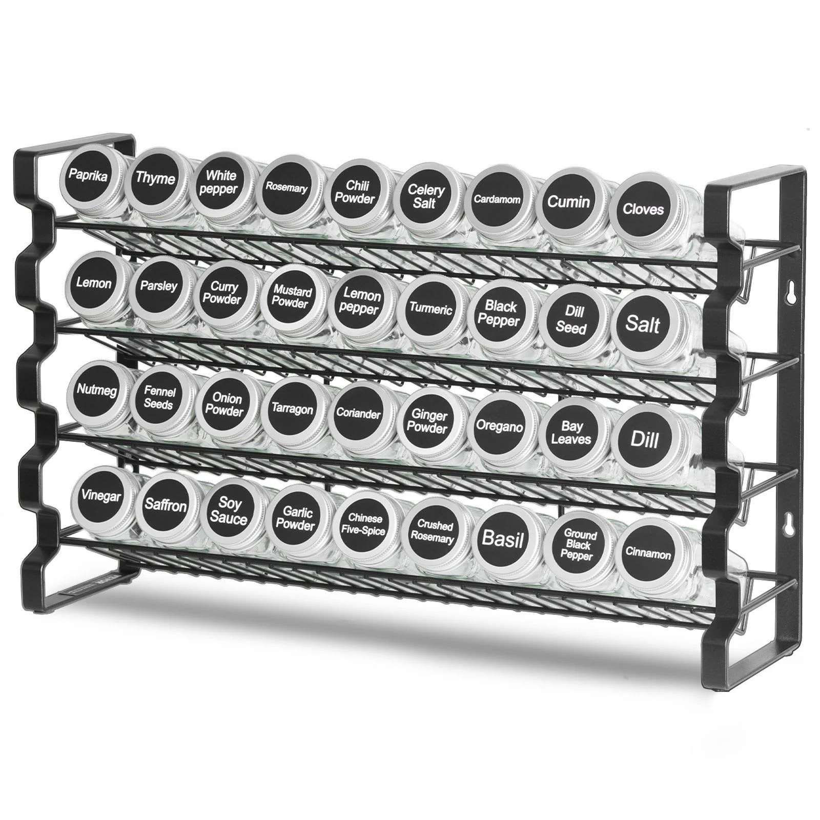 Solid VEVOR Spice Rack Organizer for Cabinet Kitchen Countertop Seasoning Organizer 23x16 in - Black Durable