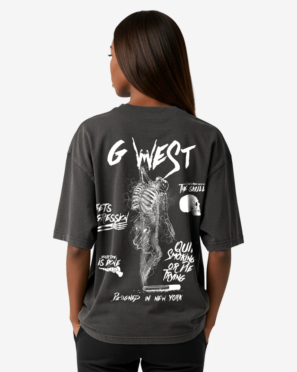 Responsible G West Oversized Smoke Skeleton Tee - Women Healthy