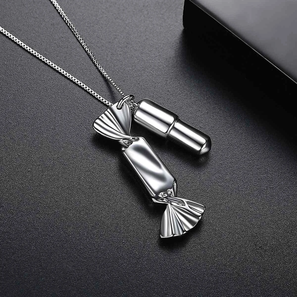 Authentic Silvertone Candy Whistle Pendant Necklace Classic