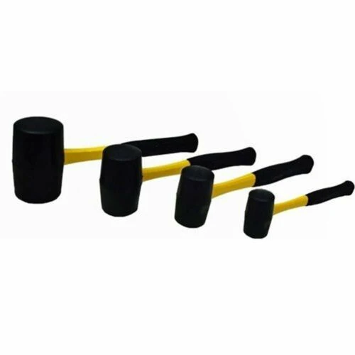 Top-Quality 4 Pcs Rubber Mallet Hammer Set Heavy Duty Fiberglass Grip Handle Functional