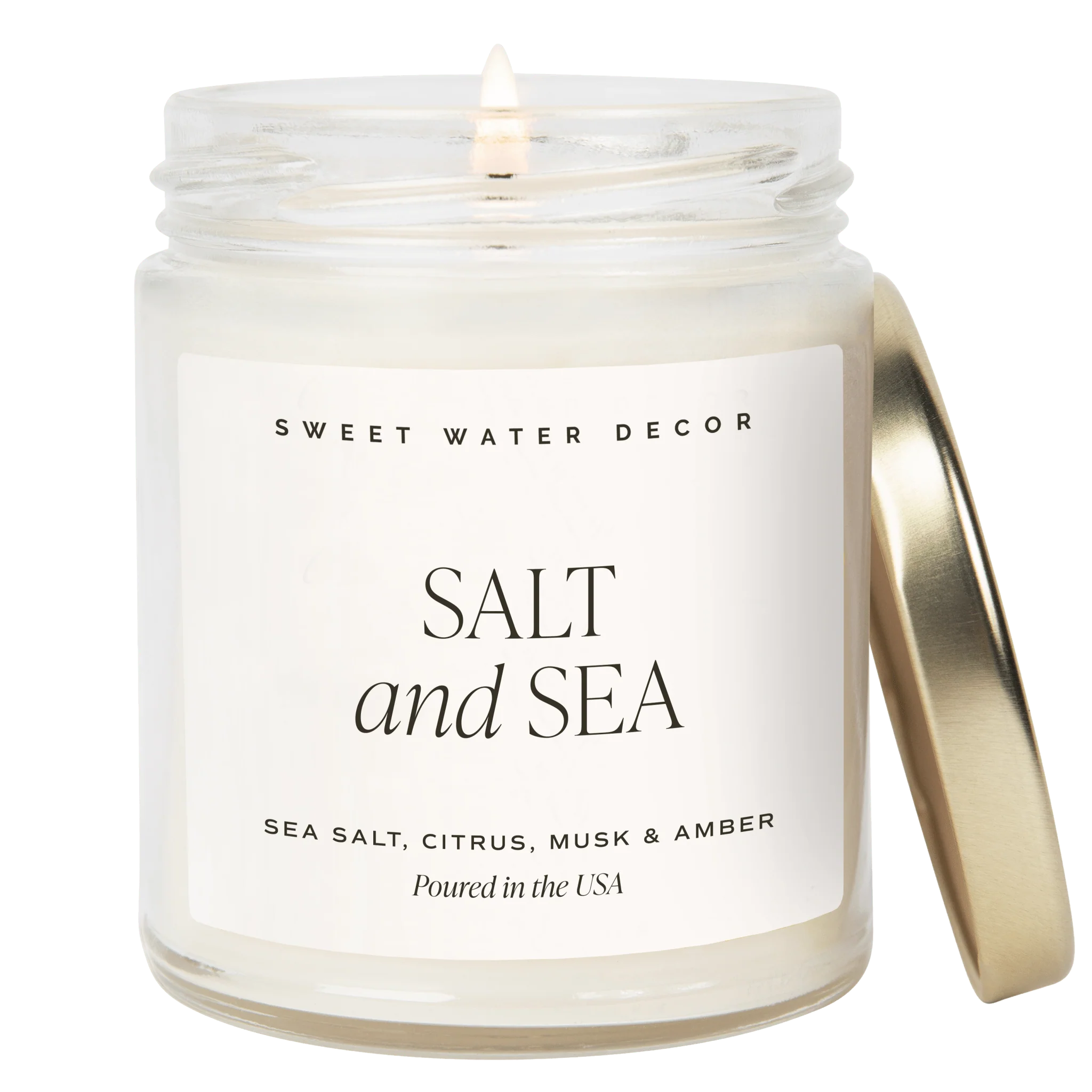 Carefully Designed Salt and Sea Soy Candle - Clear Jar - 9 oz Original
