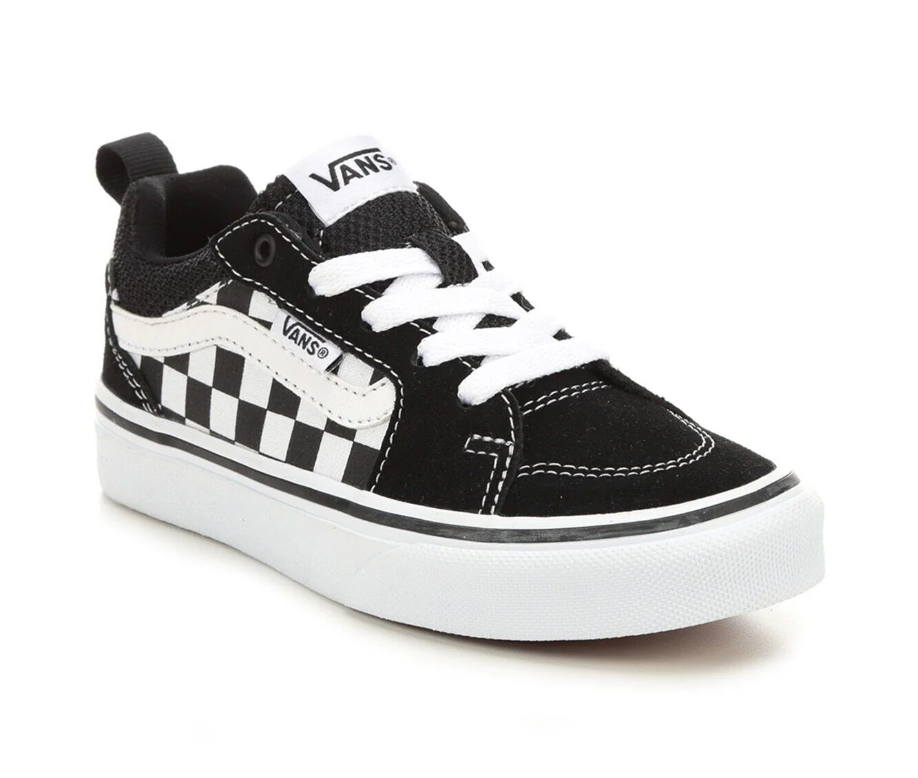 Traditional Vans Filmore Check Kids' Sneakers — Black White Original Design