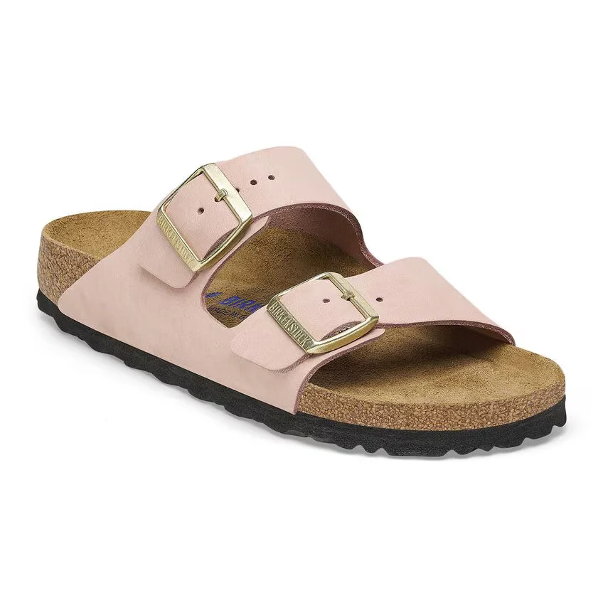 User-Friendly Birkenstock Arizona Nubuck Leather Soft Footbed Soft Pink Sandals Innovative