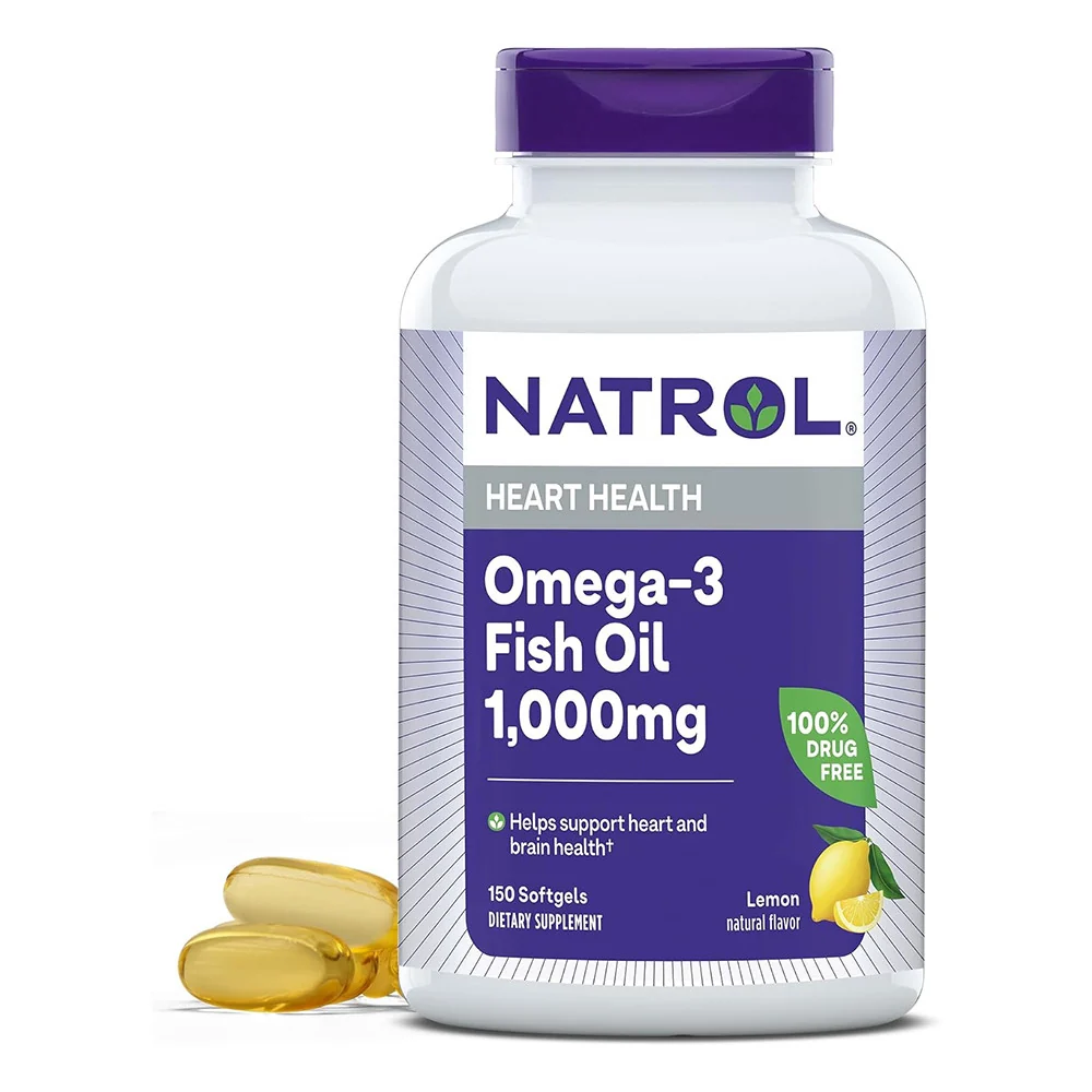 Advanced Natrol Omega-3 Fish Oil 1000 Mg Softgels Lemon Flavor - 150 Ea Premium