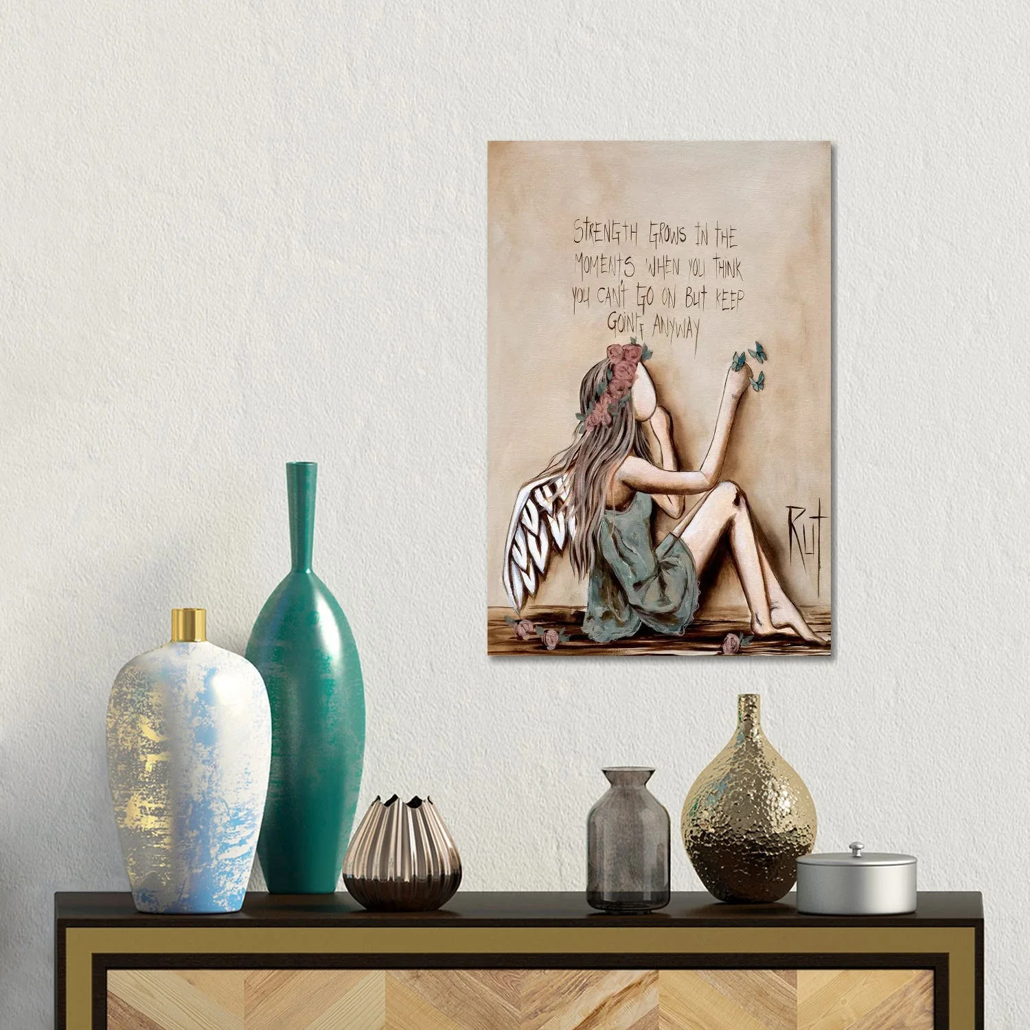 Efficient Strength Grows by Ruth's Angels - Canvas Gallery Wrap Artisan