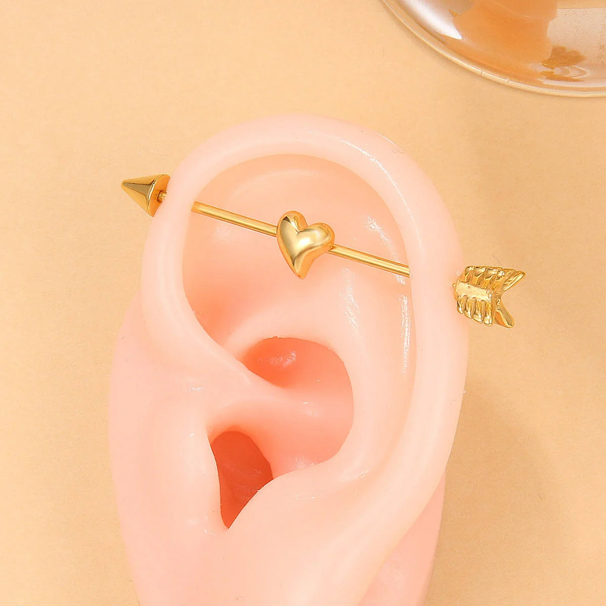 Superior Goldtone Heart Arrow Ear Cuff Top-Quality