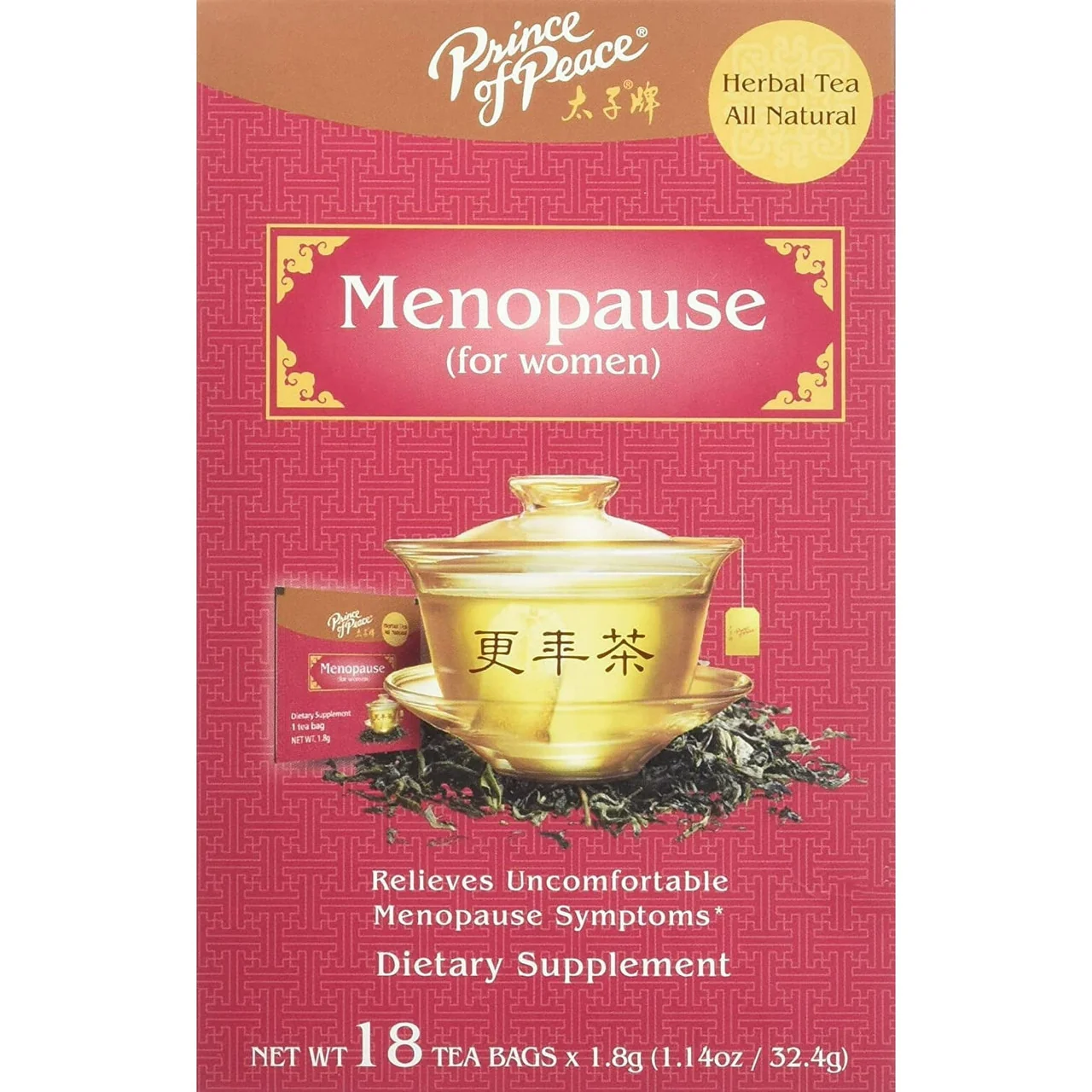 Clean Prince of Peace Herbal All Natural Menopause Tea Sachets 18 Ea Stylish