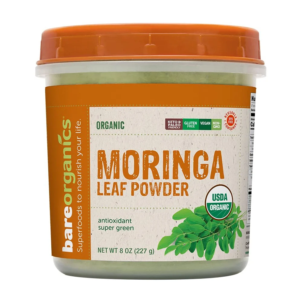 High-Performance BareOrganics Moringa Leaf Powder for Antioxidant 8 Oz Verified