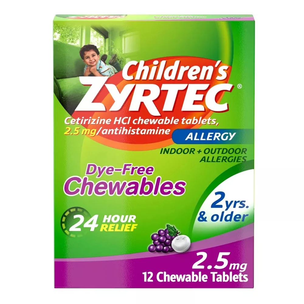 Outstanding Zyrtec Allergy Chewables Dye 2.5 Mg Chewable Tablets Grape 12 Ea Excellent