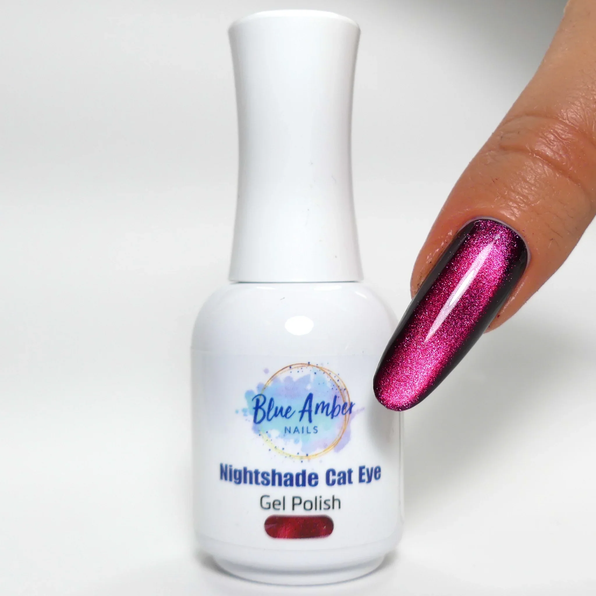 Contemporary Nightshade Ruby Red Cats Eye Gel Polish - Blue Amber Nails 15ml Each Casual