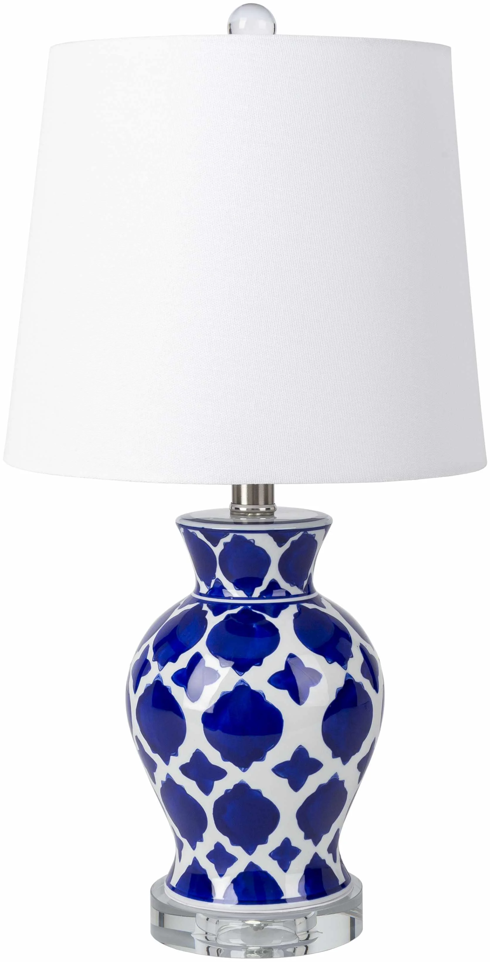 User-Friendly Pangian White Blue Patterned Ceramic Table Lamp Fine Crafted