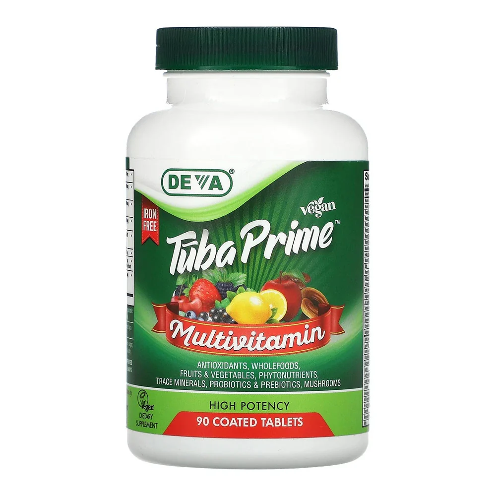 Genuine Deva Vegan Tuba Prime Multivitamin Iron High Potency Tablets 90 Ea Exclusive