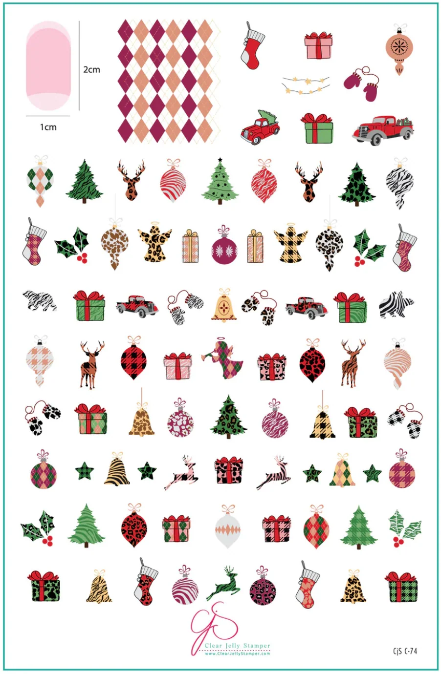 Safe Patterned Holidays 2.0 CjSC-74 - Clear Jelly Stamping Plate Smooth
