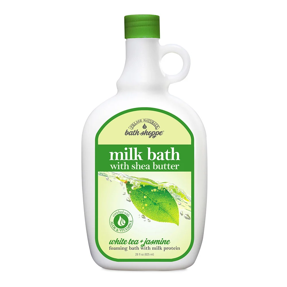 Smooth Village Naturals Bath Shoppe Milk Bath with Shea Butter White Tea And Jasmine 28 Oz Reusable