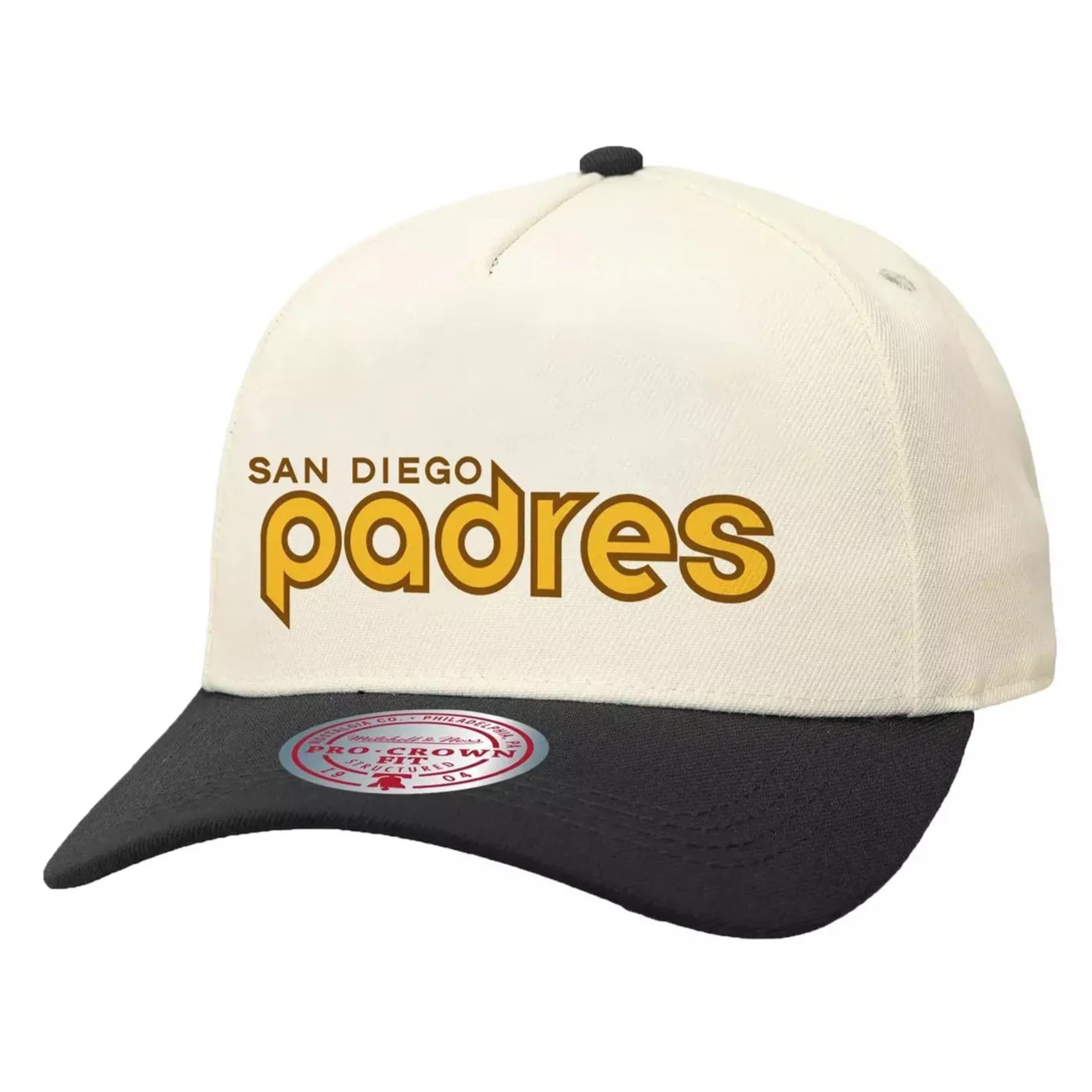 Durable Mitchell Ness Men's MLB Off Word Pro Snapback Coop Padres Snapback Caps Sustainable