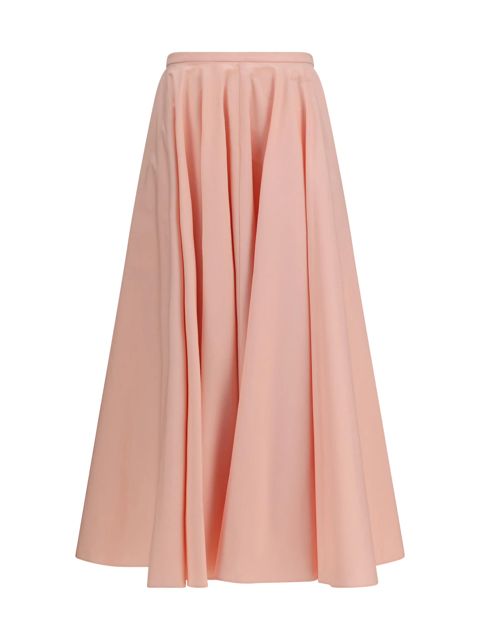 Elegant Skirt Long Circular Silk Pink Solid