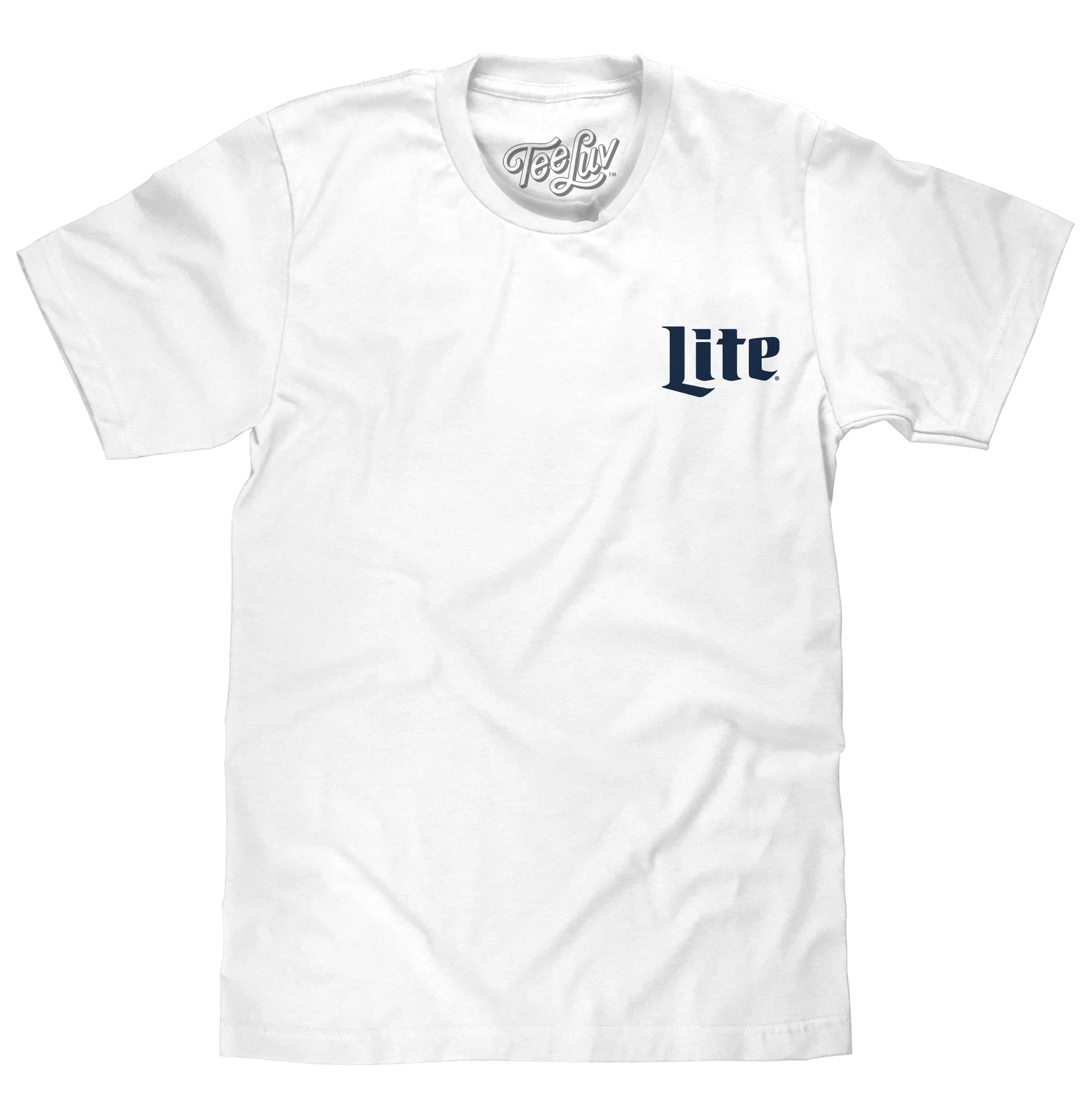 Prestigious Miller Lite Beer Front and Back Print T-Shirt - White Convenient