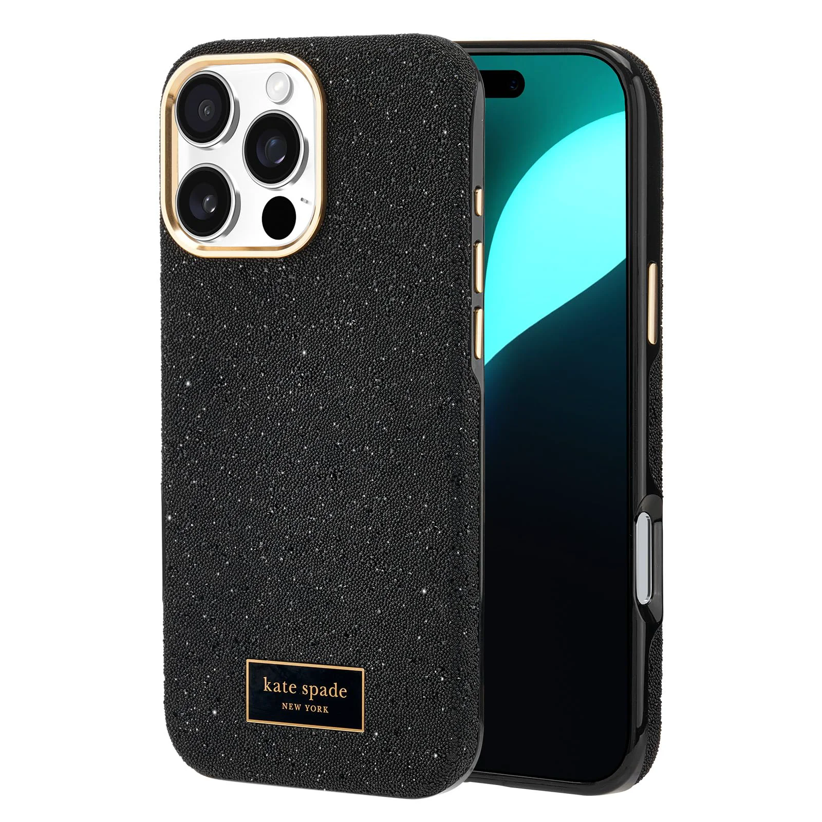 Official kate spade new york iPhone 16 Pro Max Case - Compatible with MagSafe - Designer Phone Case - Crystal Pave Nightfall Long-Lasting