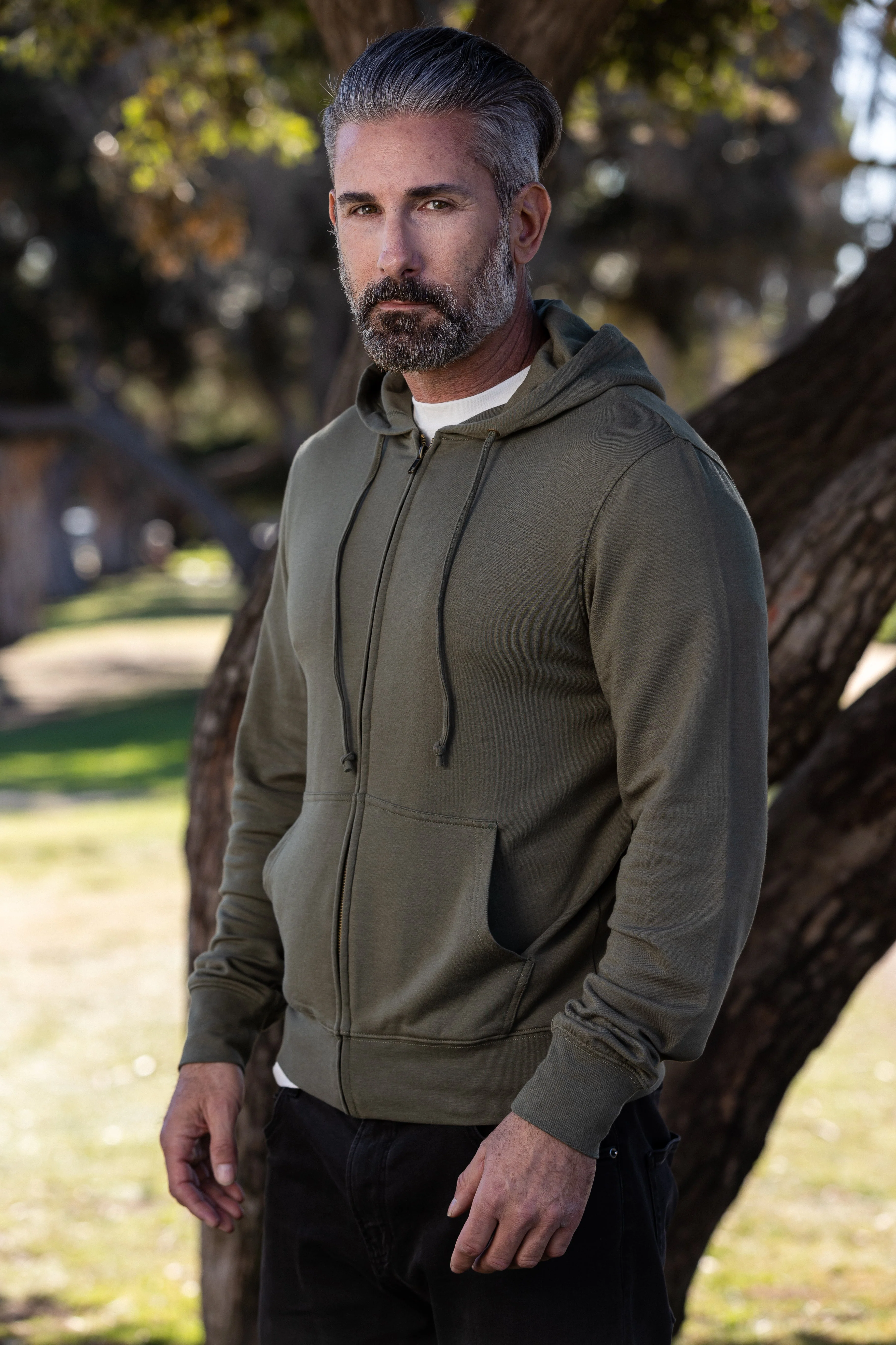 Modern Men's Eco-Smart Full-Zip Bamboo Viscose Hoodie Innovative