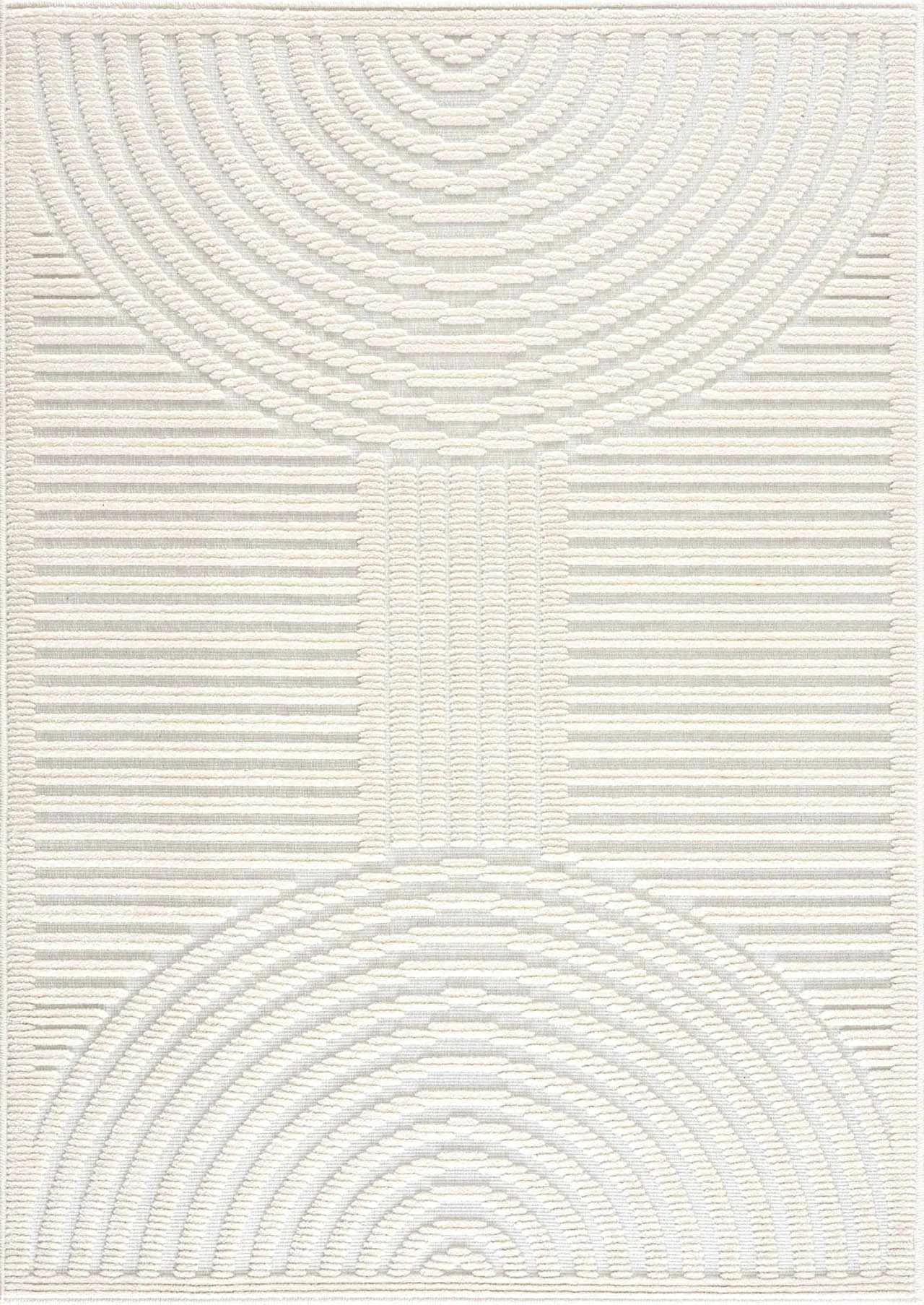 World-Class Deron White Washable 3D Rug User-Friendly