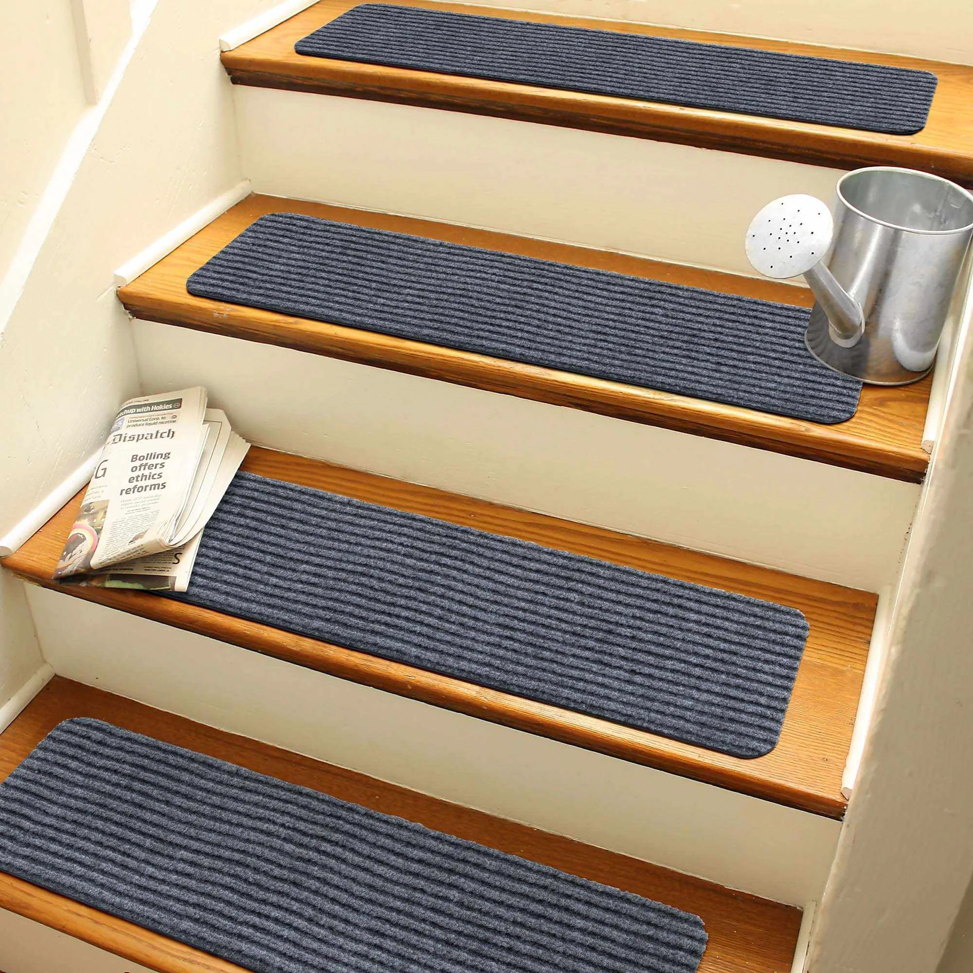 Effective Basic Stair Tread Rugs Light Gray Fashionable