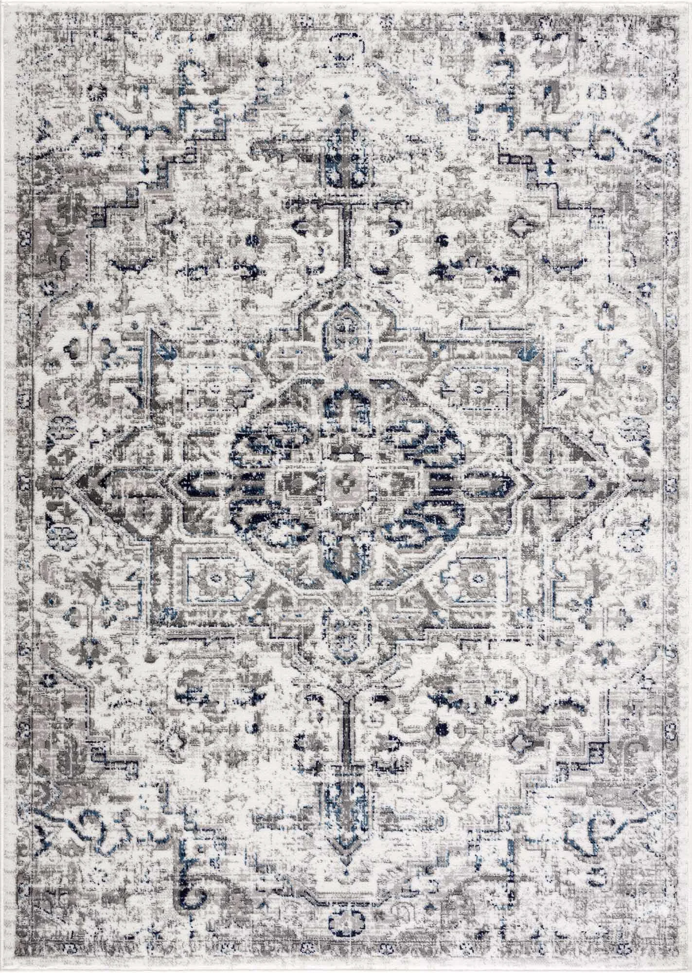 Verified Buenaventura Cream Navy Area Rug - Refined
