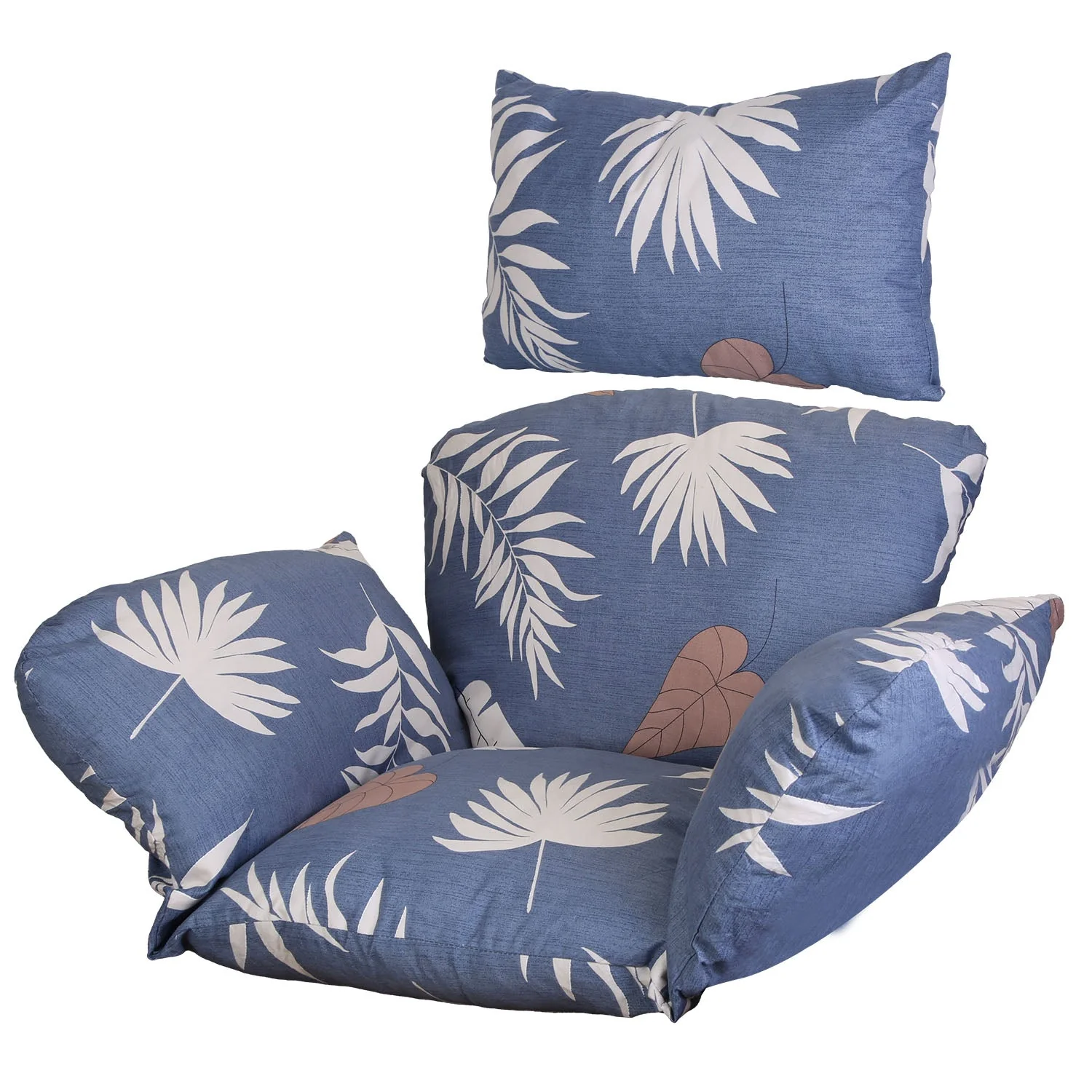Casual Egg Chair Cushion Hanging Basket Seat Cushion Thicken Soft Egg Swing Chair Pad Hanging Egg Chair Cushion with Headrest Traditional