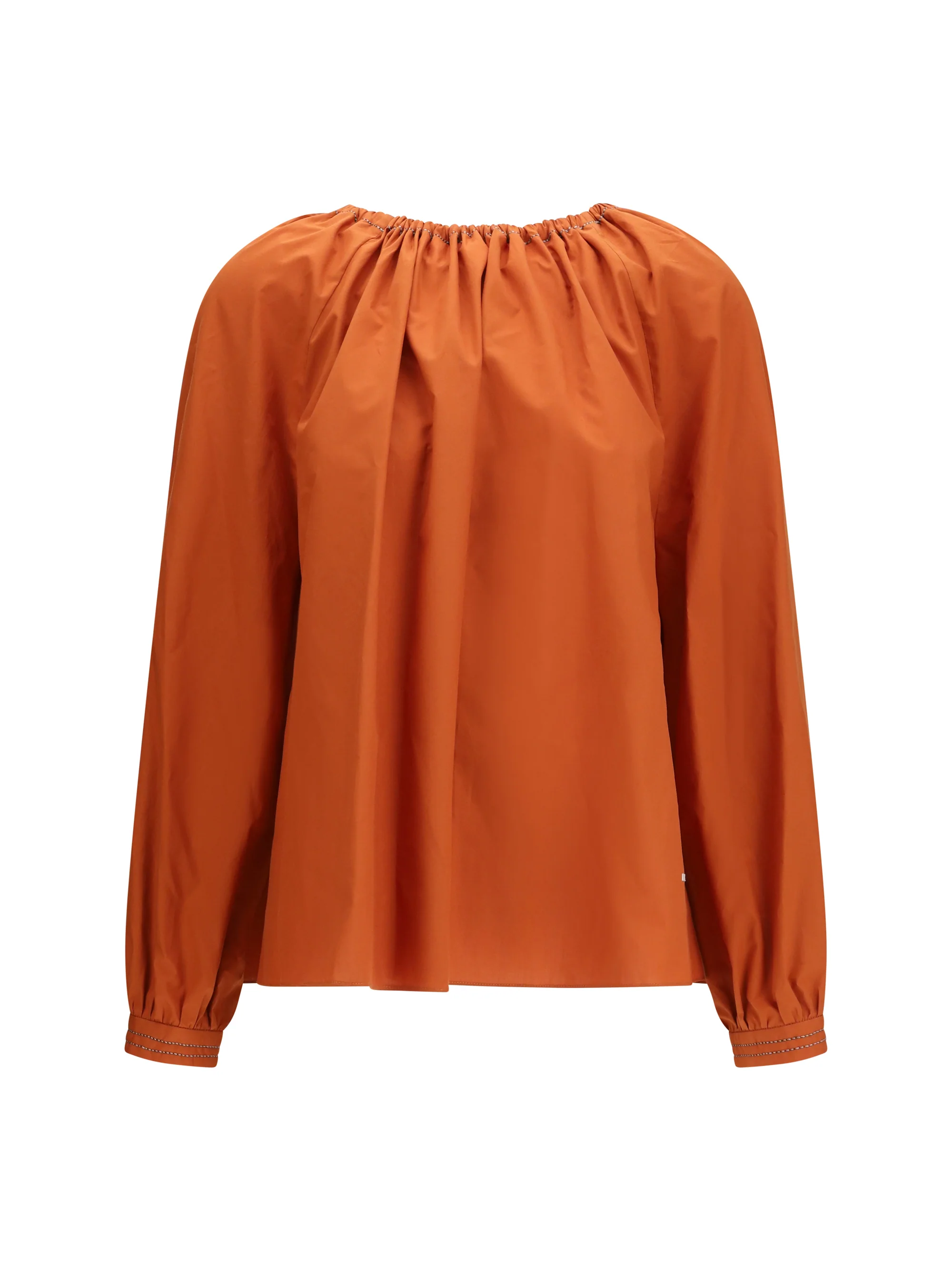 Comfortable Cotton Blouse Rust Artisan