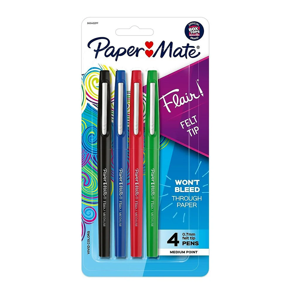 Efficient Paper Mate Flair Felt Pens Medium Point Assorted Ink 4 Ea Safe