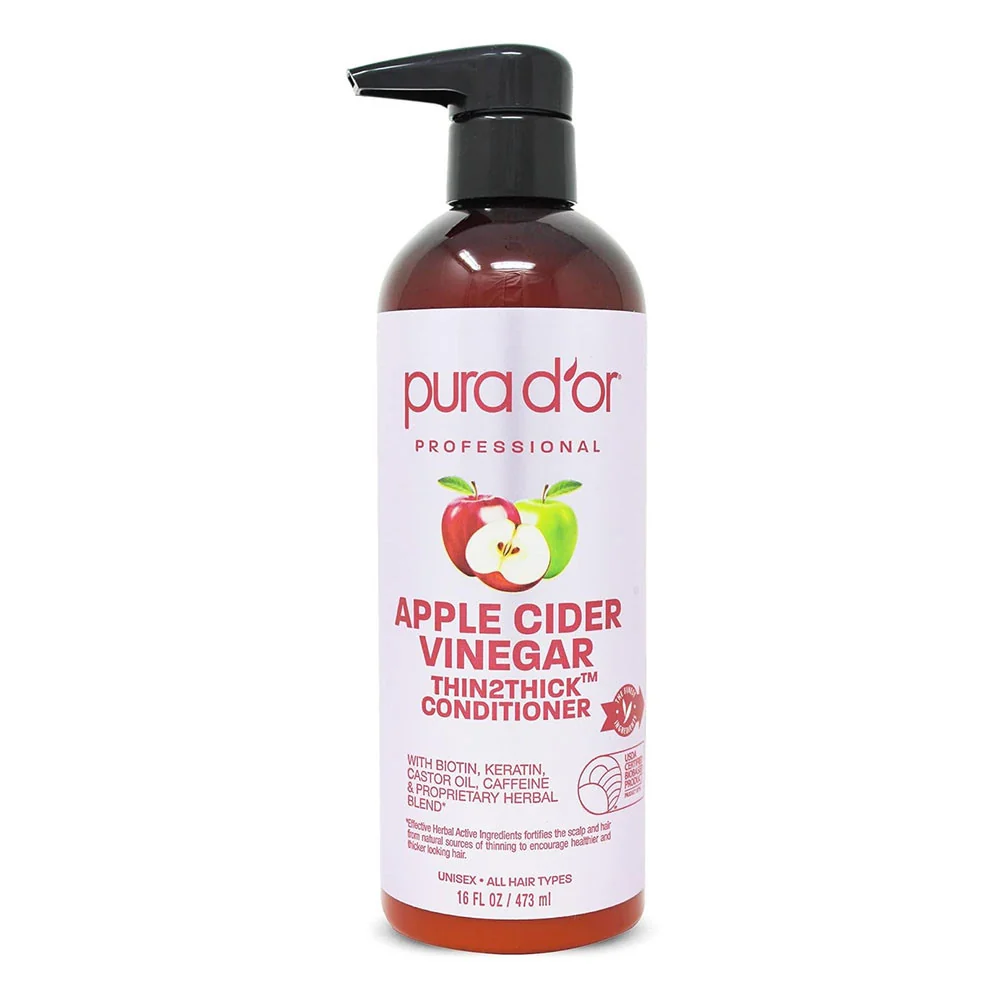 Natural Pura D Or Thin 2 Thick Conditioner Apple Cider Vinegar 16 Oz Eco-Friendly