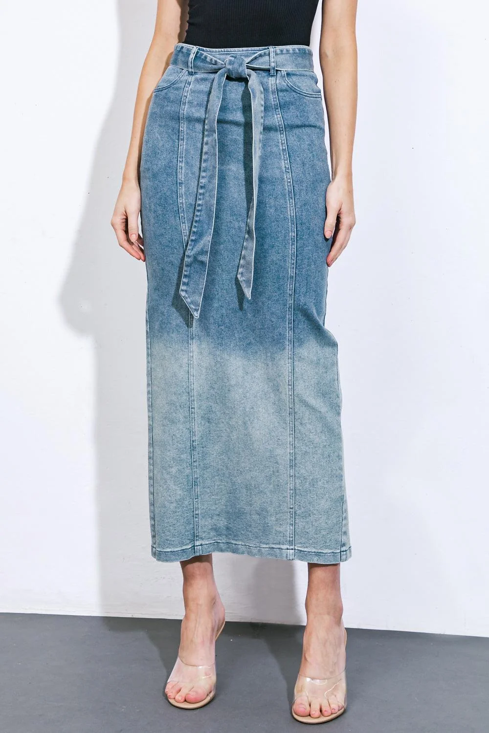 Fine The Grass is Greener Denim Midi Skirt Selected