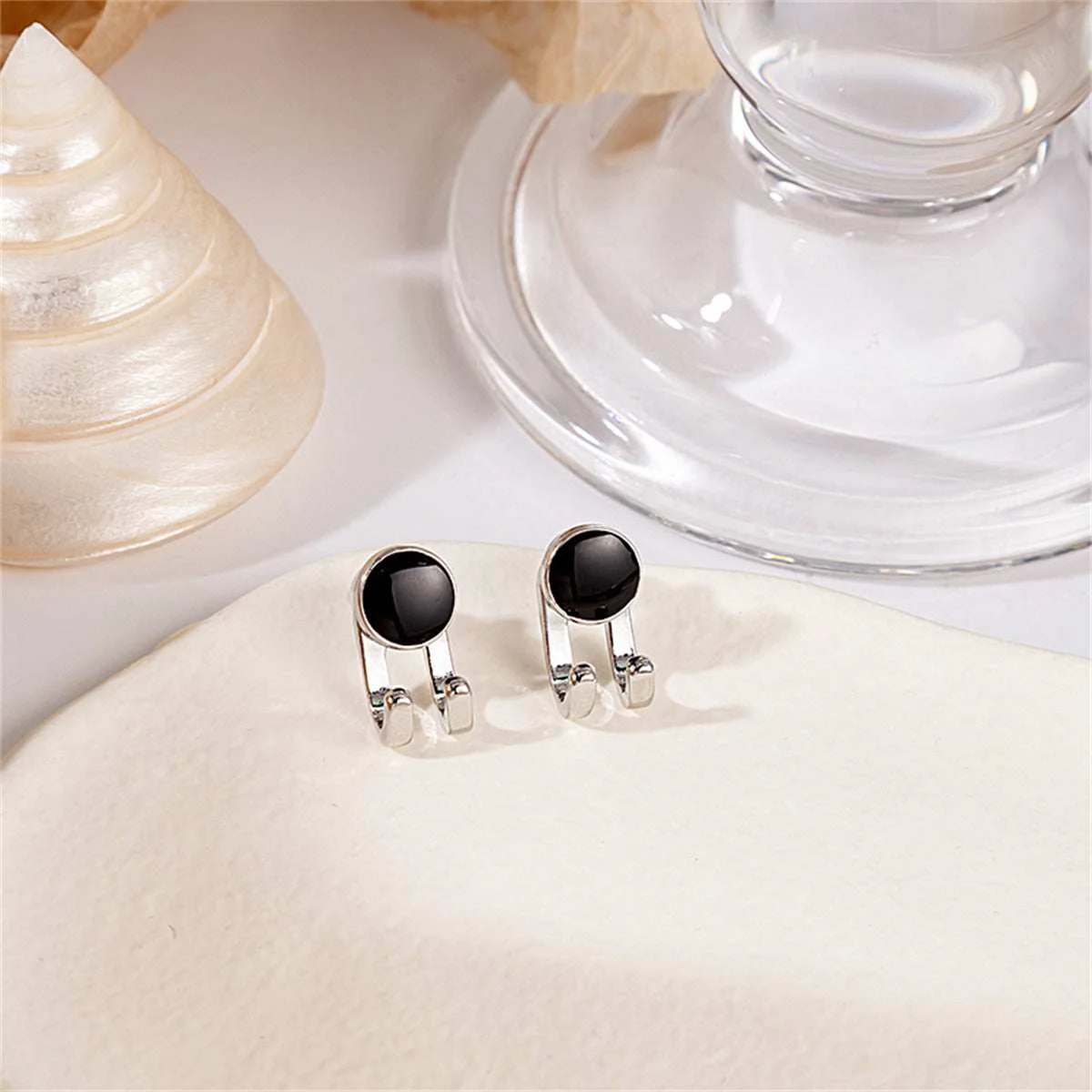 Reliable Silvertone Black Hook Ear Jackets Authentic