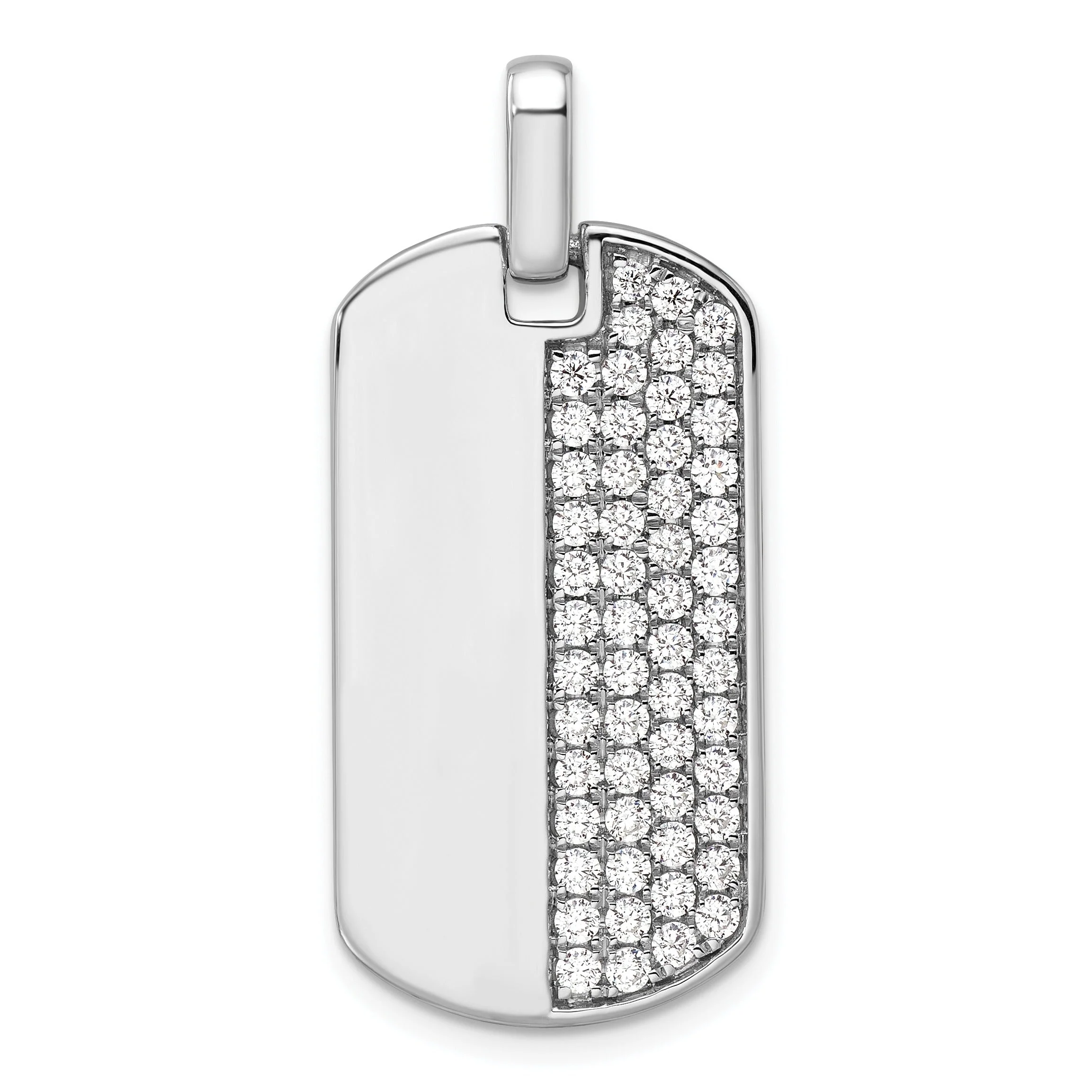 Consistent 14K Gold 1 carat Lab Grown Diamond Dog Tag Pendant Healthy