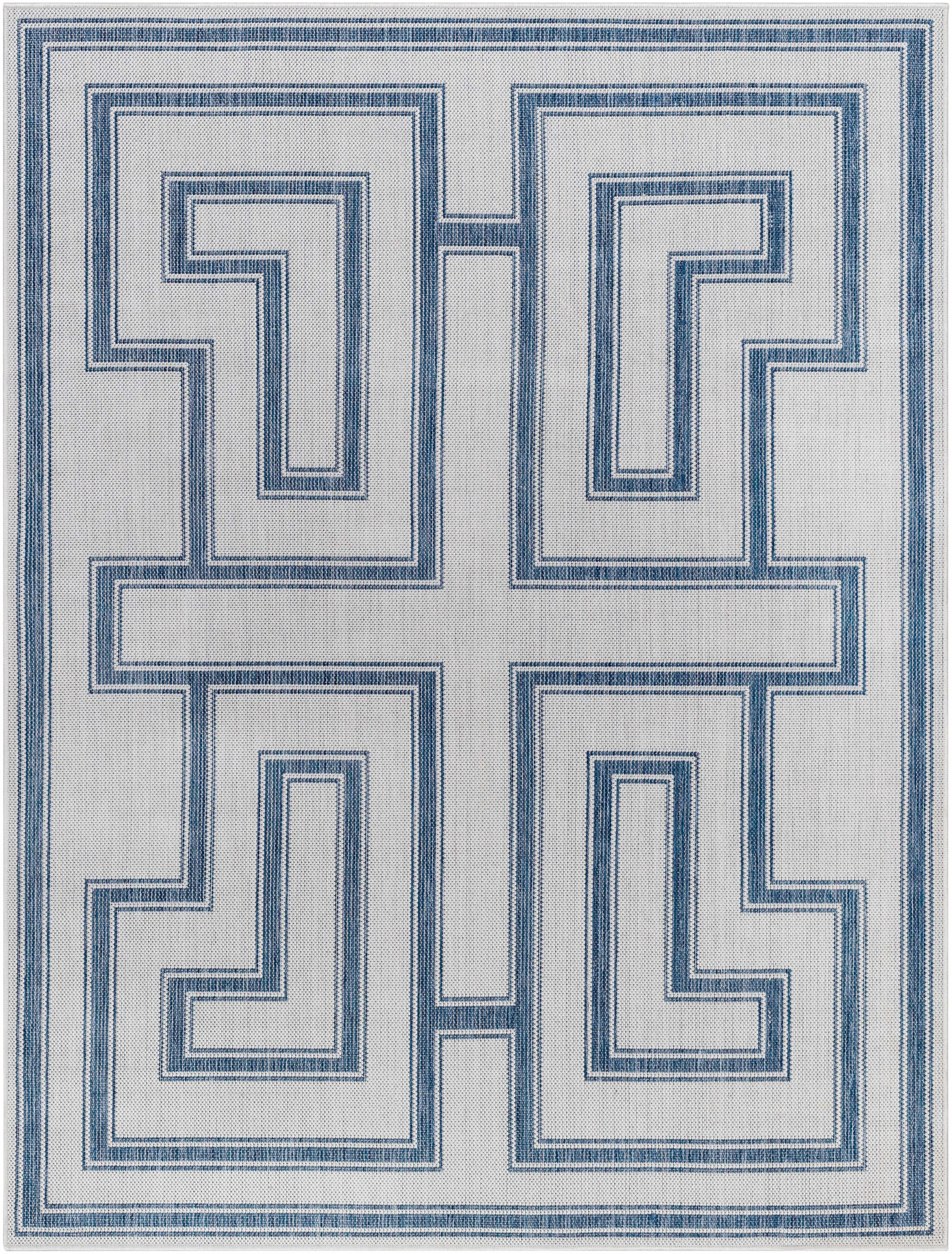 Eco-Friendly Taro Blue Gray Outdoor Area Rug - Excellent