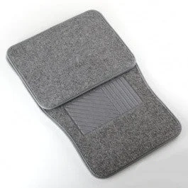 Exceptional 4 Piece Piece Universal Light Grey Carpet Gray Carpeted Floor Mats for Car Vehicle Practical