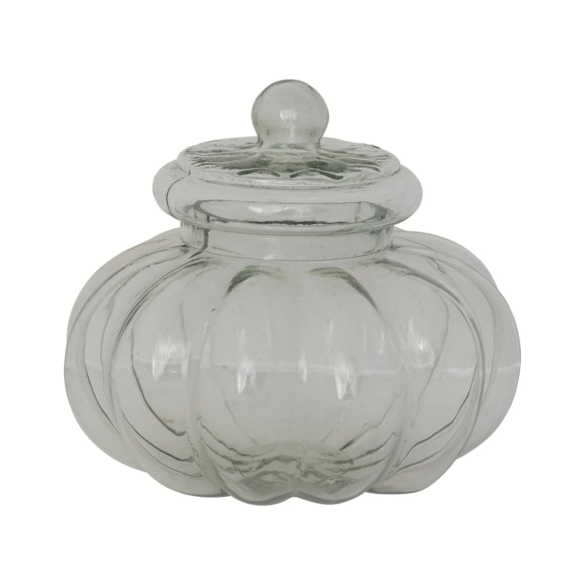 Authentic 6 Cup Ribbed Glass Jar with Lid Trendy