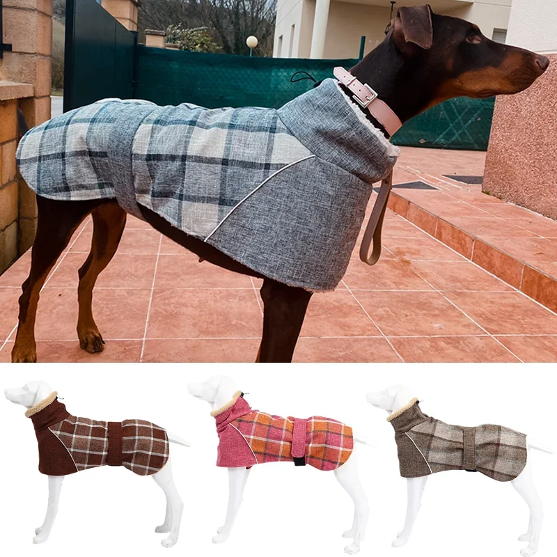 Refined Plaid Fleece Winter Jacket for Medium Large Dogs Specialty