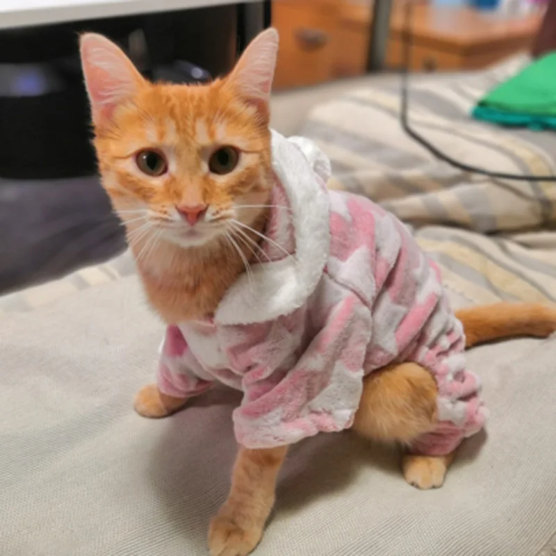 Next-Generation Thickened Fleece Cat Dog Jumpsuit Dependable