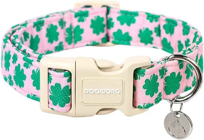 Certified DOGWONG St. Patrick's Day Dog Collar Enhanced