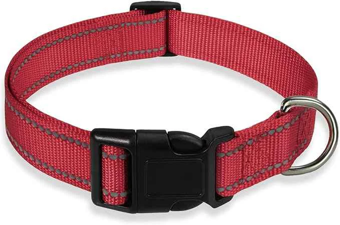 World-Class Reflective Dog Collar with Buckle Adjustable Safety Nylon Collars Fast