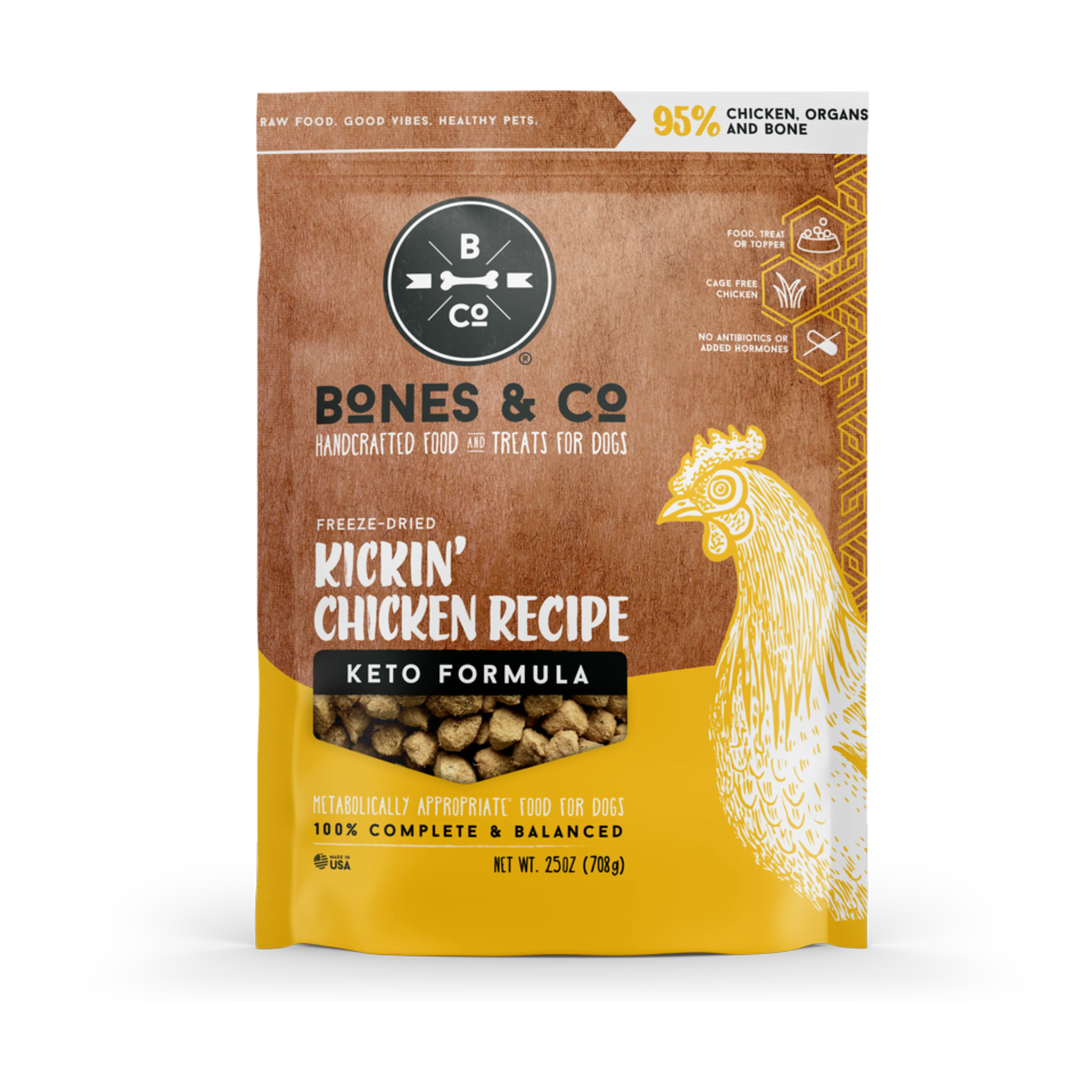 Authentic Bones Co. ze Dried Kickin' Chicken Recipe Keto Formula for Dogs Long-Lasting