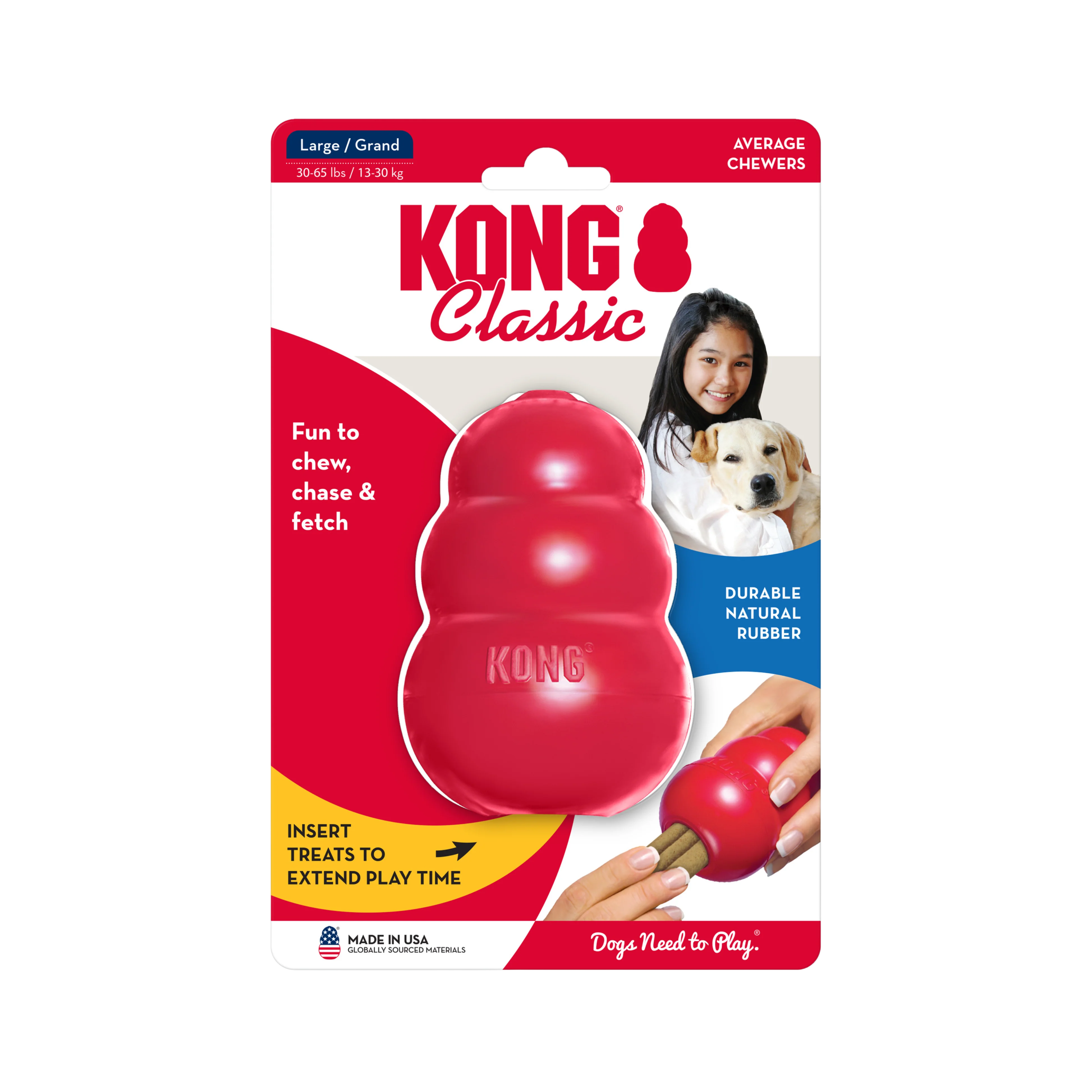 Premium Material Kong Classic Treat Enrichment Toy Verified