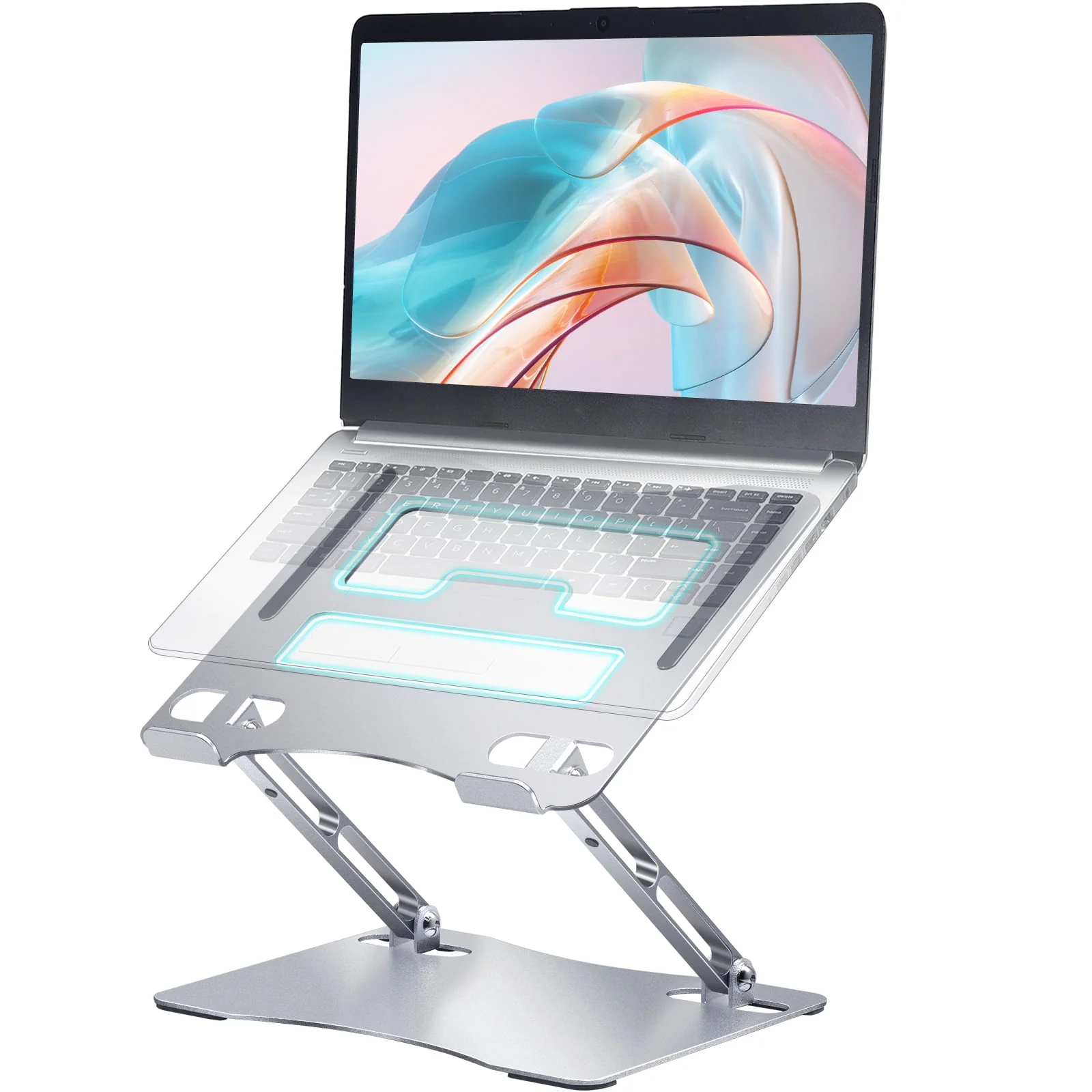 Enhanced Laptop Stand Cheflaud Ergonomic Aluminum Laptop Holder Adjustable Riser with Heat-Vent Compatible with MacBook Air Pro Dell HP Lenovo All Laptops Sliver World-Class